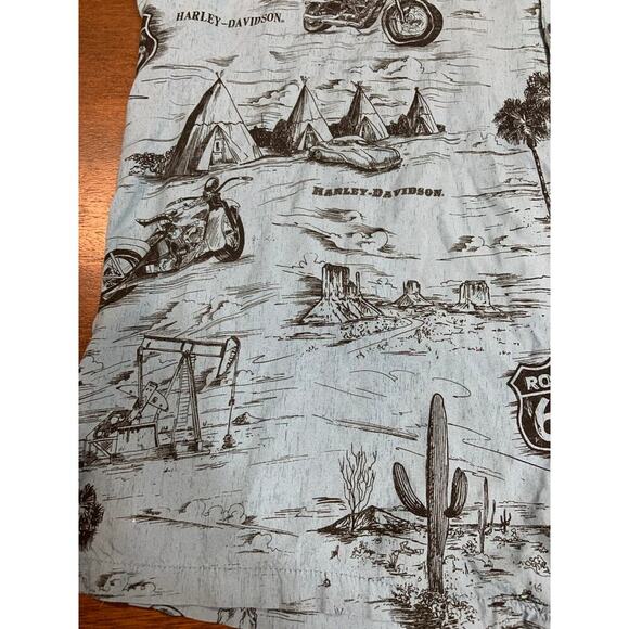 Harley Davidson All Over Print Button Down Men 2XL Route 66 Biker Motorcycle - Picture 8 of 11